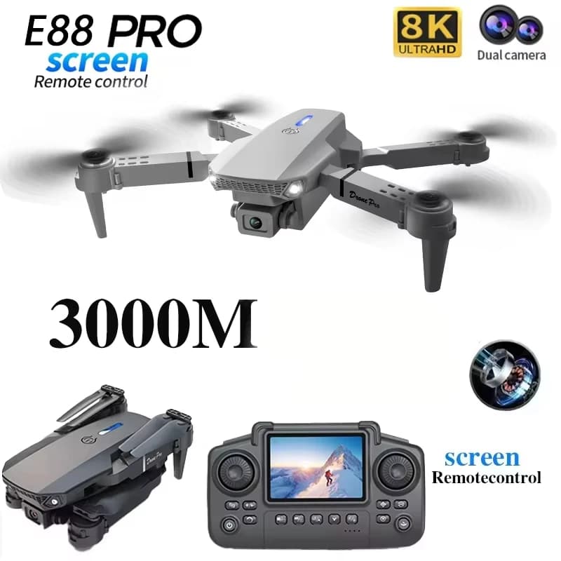2026 New E88 Drone 8K HD Camera aerial photography 5G WIFI FPV Foldable Quadcopters RC Drone with Hovering For Xiaomi child Toys