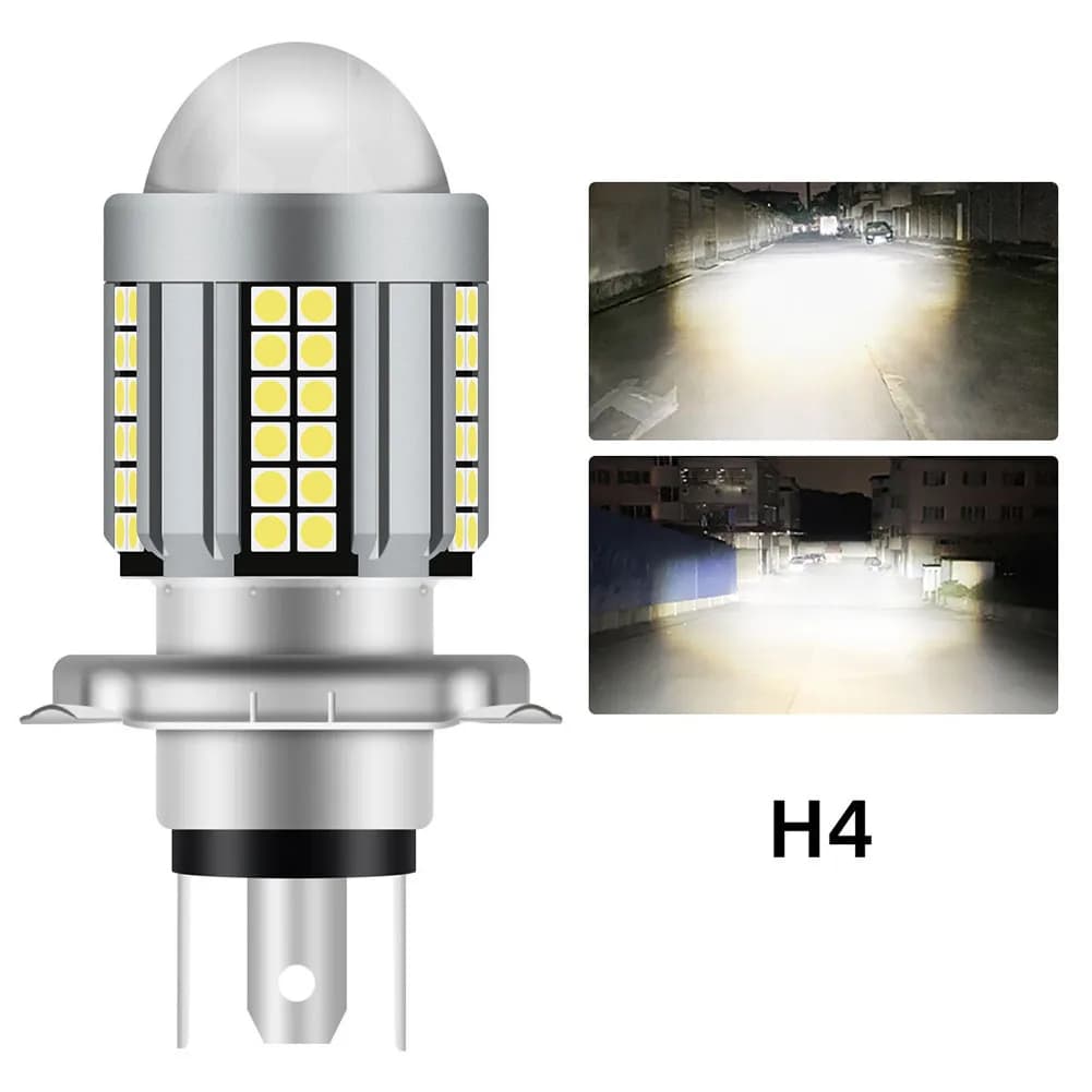 Faro anteriore a LED Fascio alto e basso Aviazione Lega di alluminio Lente bifocale Design Alloggiamento in alluminio pressofuso per motocicli