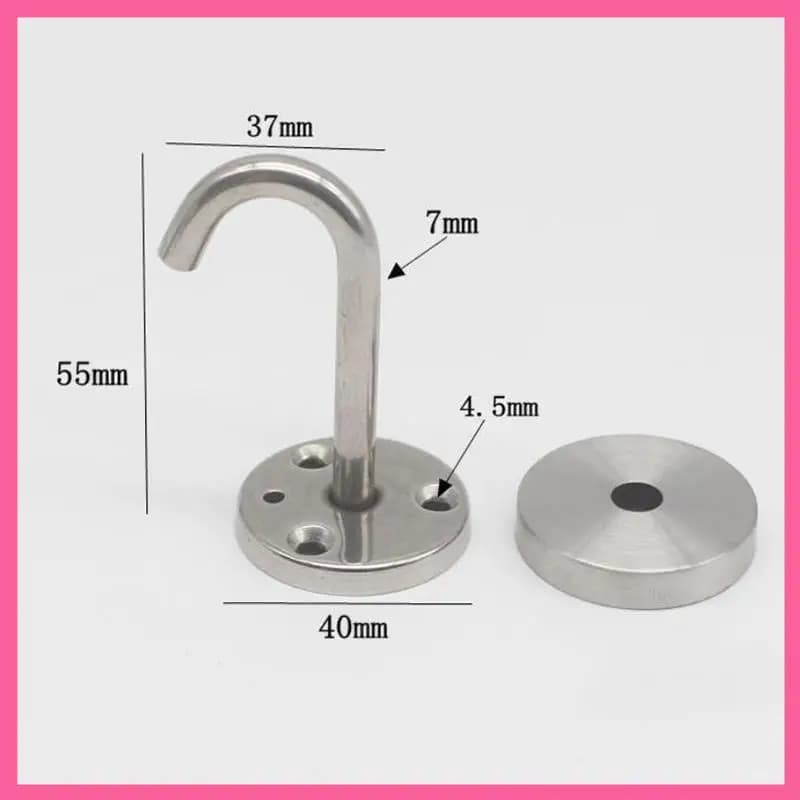HOT-5 Pcs Stainless Steel Ceiling Hook Round Base Top Mount Overhead Wall Hook For Hanging Plants Bird Feeders Wind Chimes