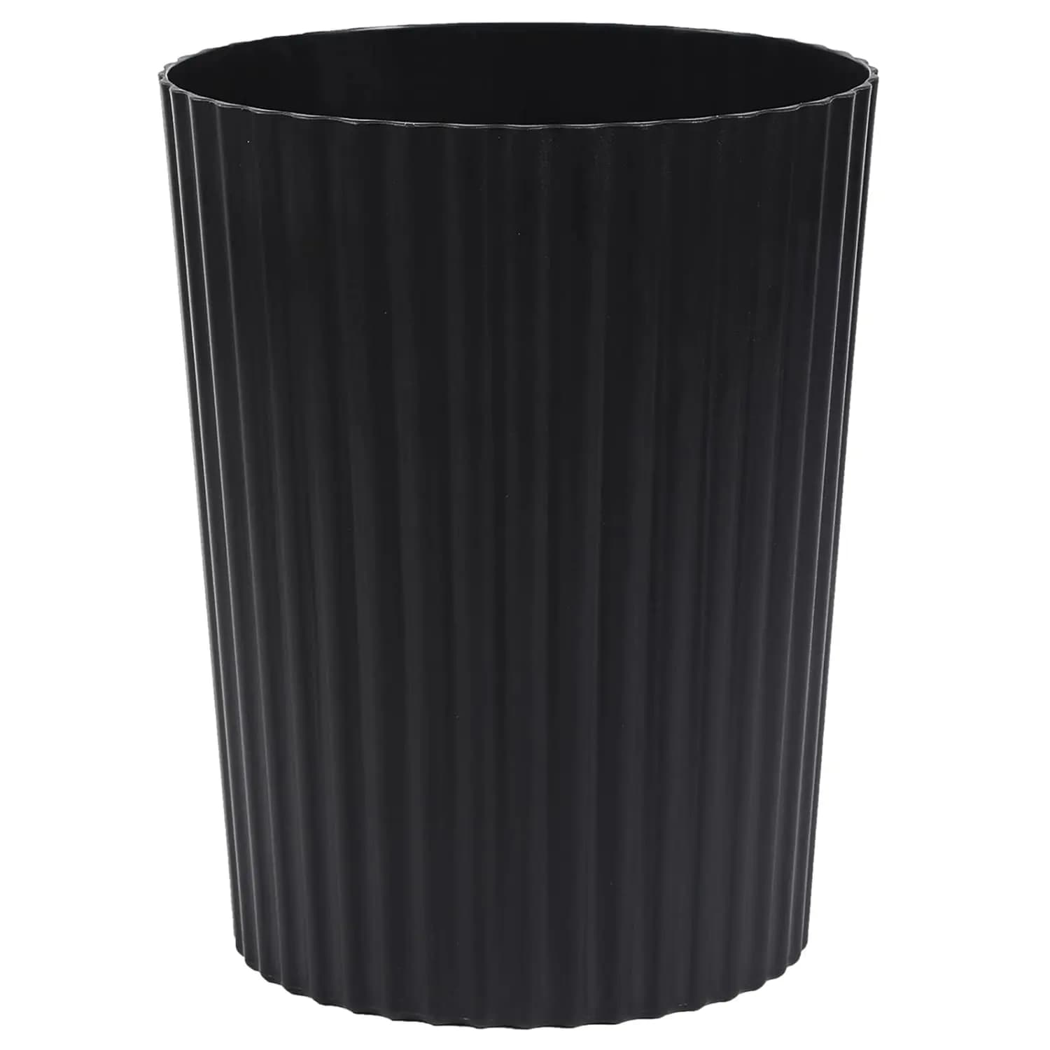 Piccolo Cestino per Rifiuti in Plastica, Contenitore Rotondo per Bagno, Cucina, Camera da Letto, Ufficio, Dormitorio, Nero