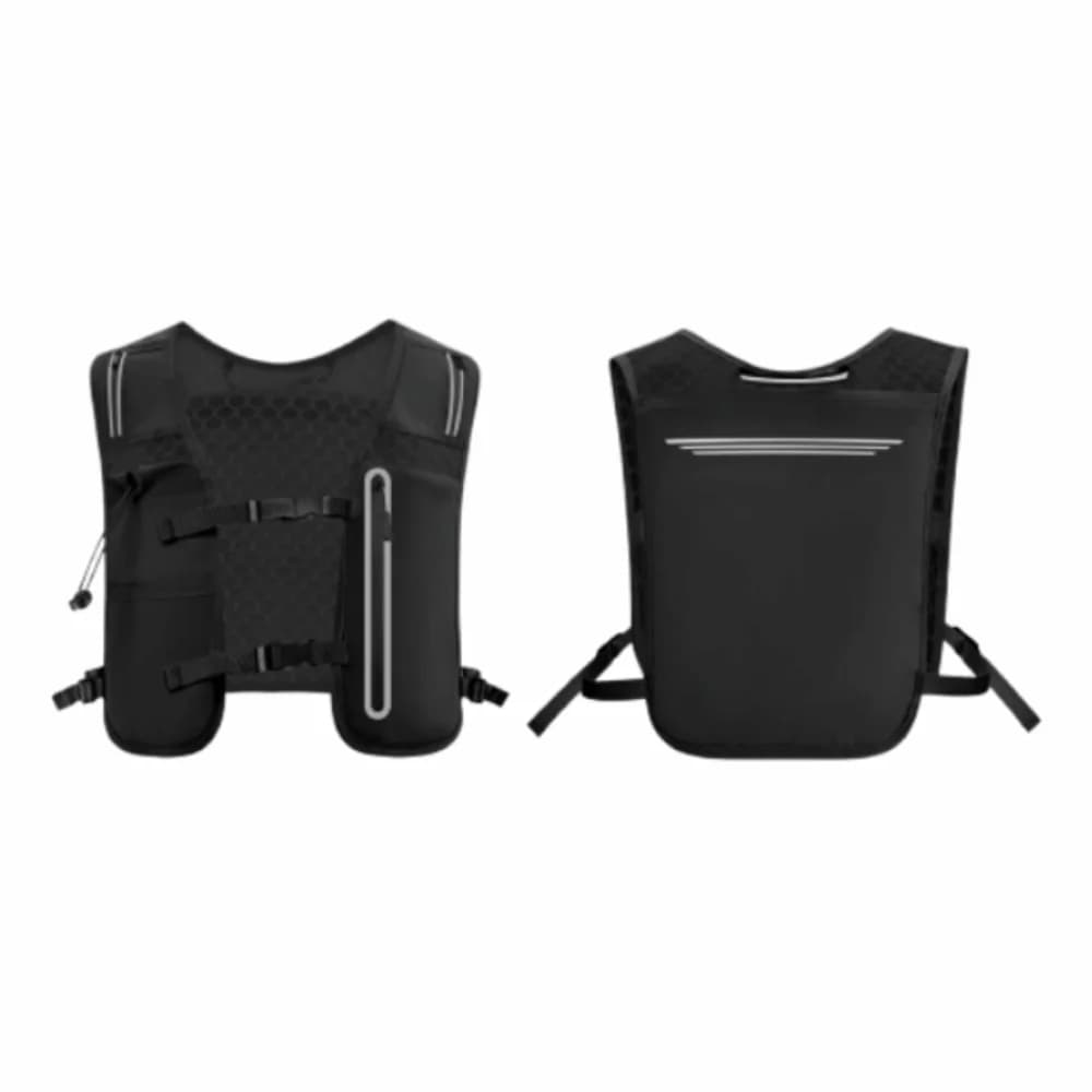Gilet Riflettente da Corsa con Borraccia Impermeabile da 500ML, Gilet Idratazione Regolabile in Nylon