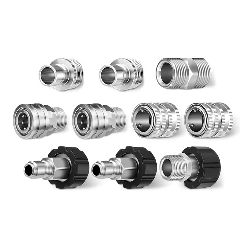 Kit adattatore per idropulitrice da 10 pezzi M22-14mm a 3/8 "Spina da M22-15mm a M22-14mm Adattatore 3/4" Tubo da giardino Raccordi a collegamento rapido