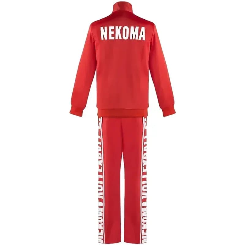 CyNew Haikyuu Nekoma High Cosplay Yaoi Uniformi Tetsurou Kuroo Kozume Kenma Costume Set Giacca da pallavolo + Pantaloni Abbigliamento sportivo rosso