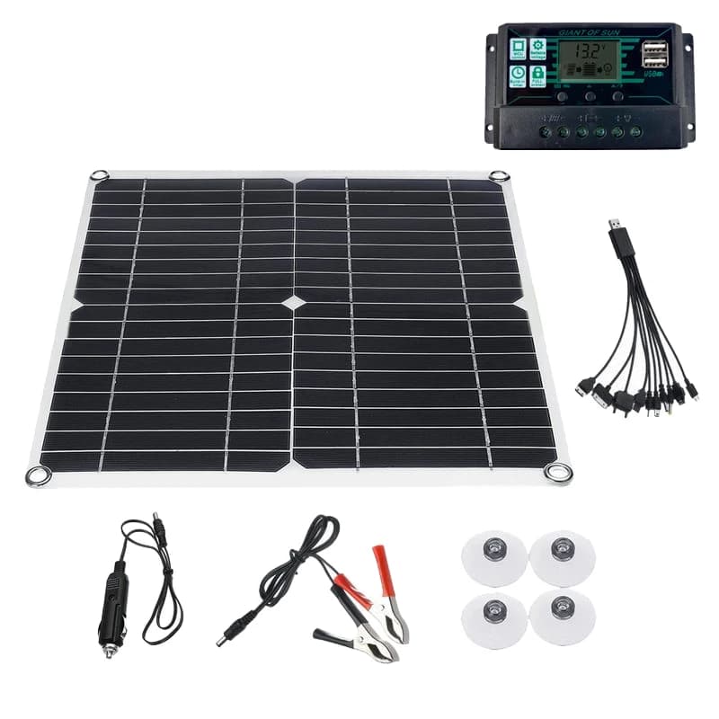 Kit pannello solare caldo da 200 W Pannello solare ad alta efficienza da viaggio e telefono Caricabatteria portatile da 12 V con controller 40A