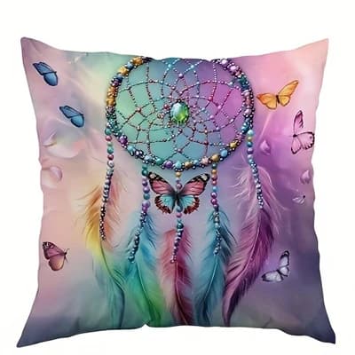 Campanelli eolici con piume primaverili e bellissime federe a farfalla adatte per fodere per cuscini decorativi per divani, auto, camera da letto