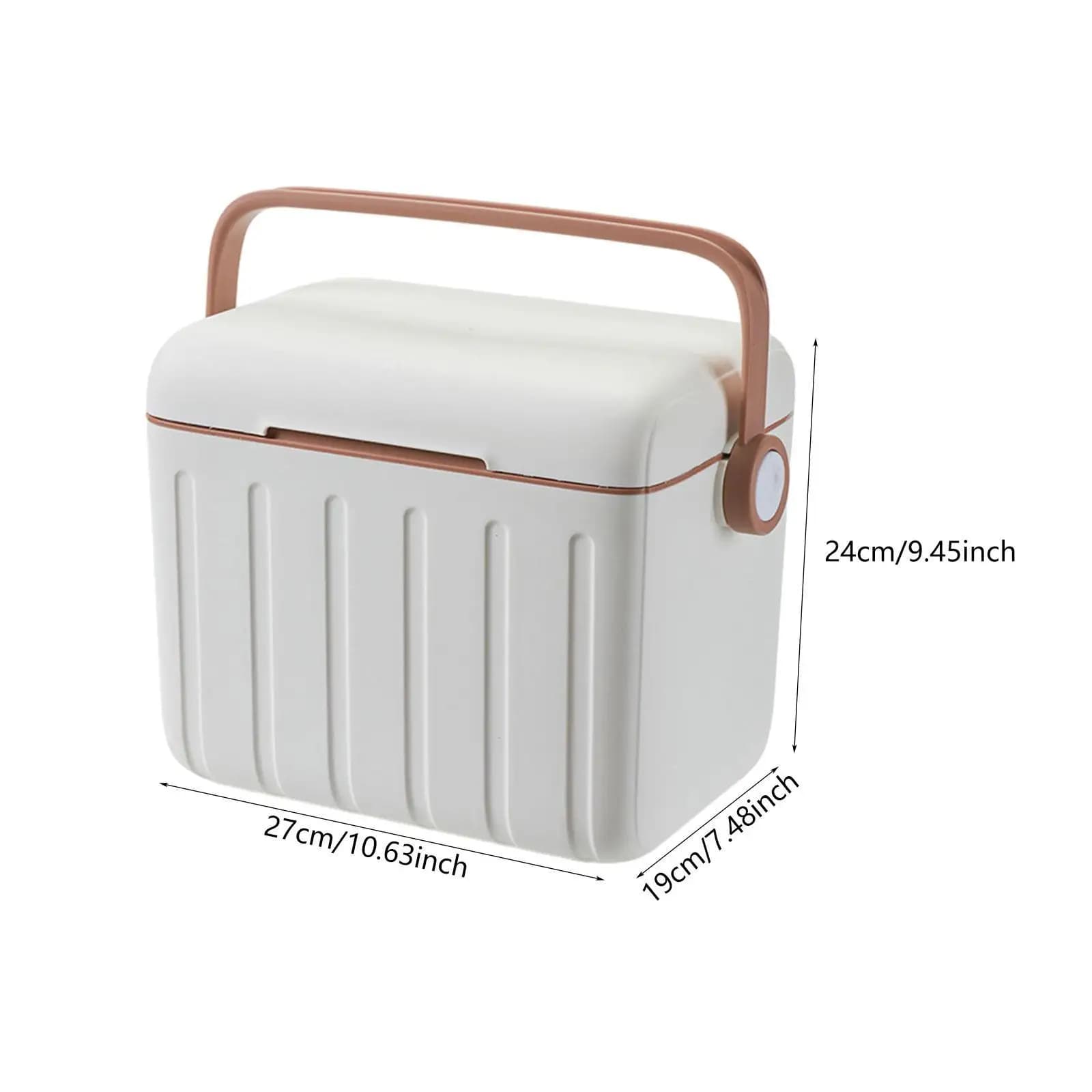 Cooler Box Carrier 6L with Handle Beverage Storage Organizer Container Ice Chest Box for Shipping Food Stall Outdoor Beach Boat
