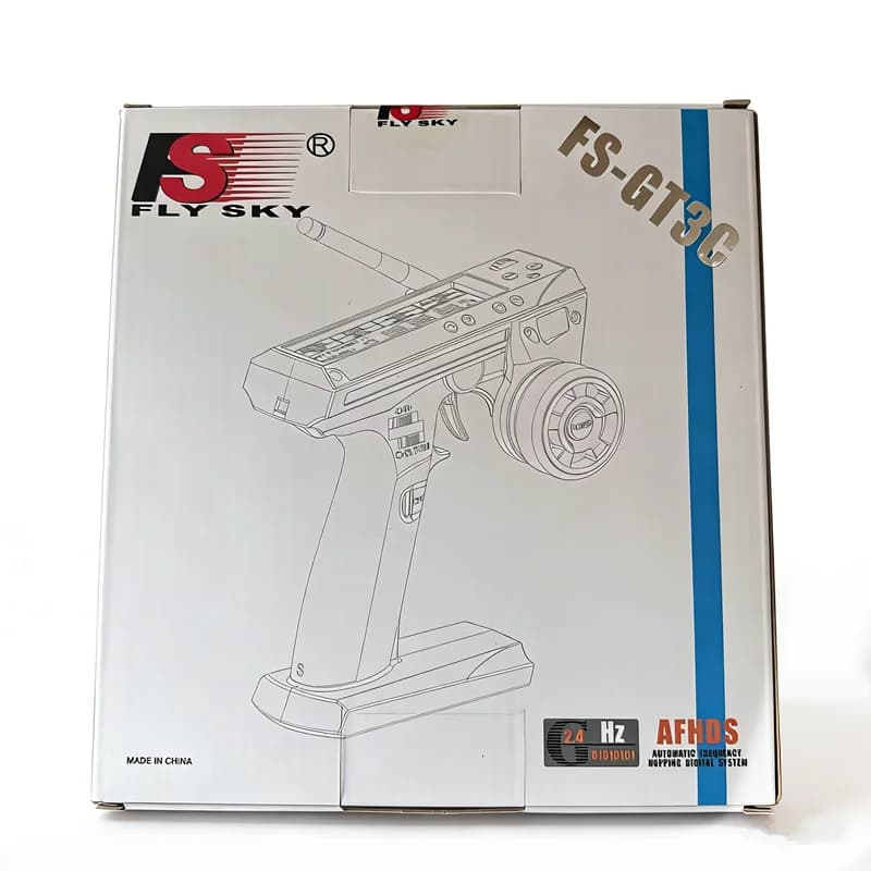 Set Trasmettitore RC Flysky FS-GT3C (Aggiornamento da GT3B), con Ricevitore, Batteria LiPo, Cavo USB, Nero/Arancione