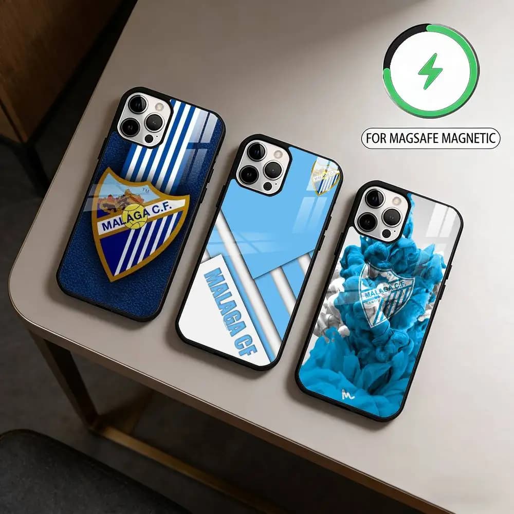 Custodia per telefono M-Malaga-GA C-CF per iPhone 17, 16, 15, 14, 13, 12, 11 Plus, Pro Max, magnetica per ricarica wireless MagSafe