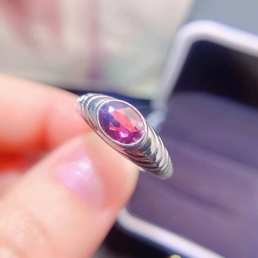 KJJEAXCMY Nuovi gioielli Anello tormalina naturale da donna Intarsio in argento 925 Colorato e splendido Alta chiarezza supporta il rilevamento