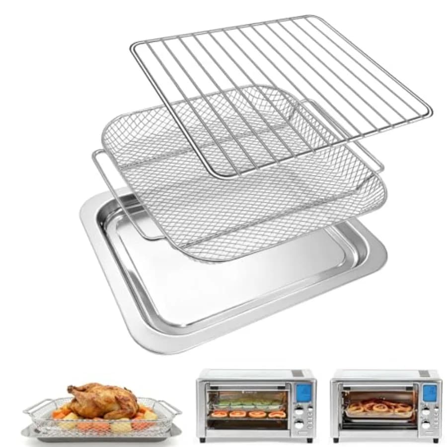 Confezione di ricambi per friggitrice ad aria 60 Air Fryer, non compatibile con il modello Emeril French Door, include cestello in rete di acciaio per alimenti, griglia in filo metallico