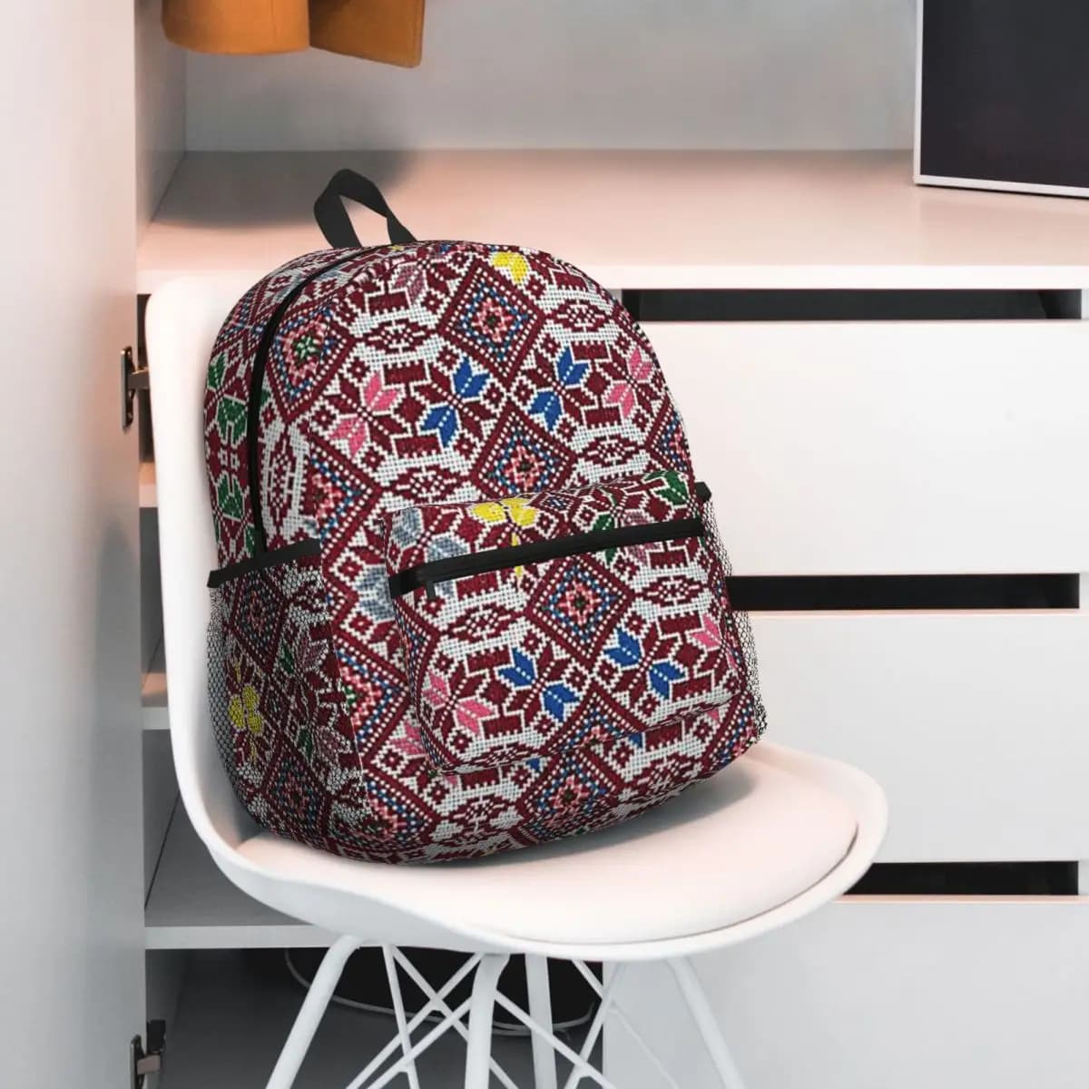 Embroidery The Palestinian Traditional Tatreez Student Backpack School Bag Daypack for Boys Girls Bookbag Shoulder Bags