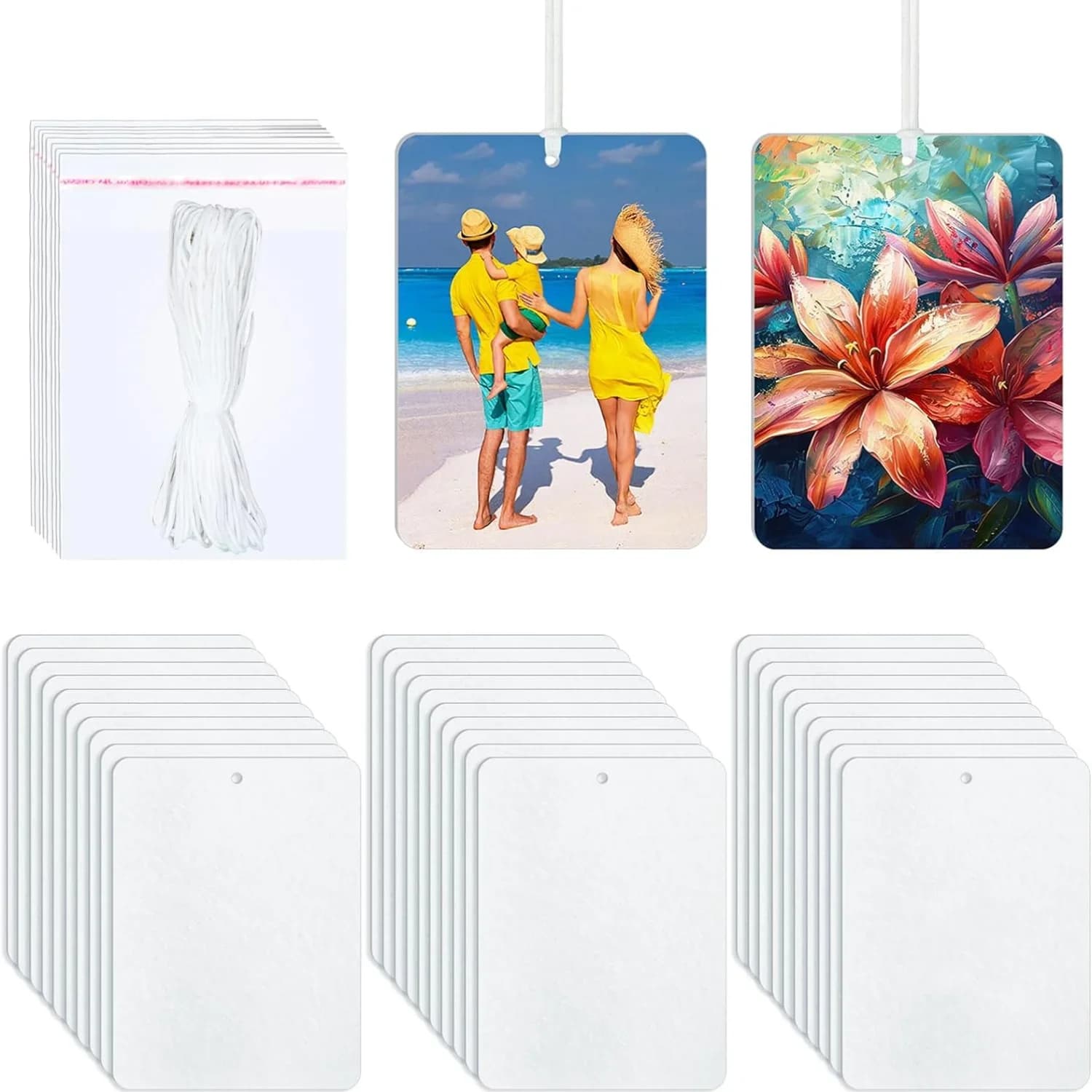 50 pieces/100 greasy deodorant pieces for sublimation with packaging - Deodorant decorations for cars and home DIY