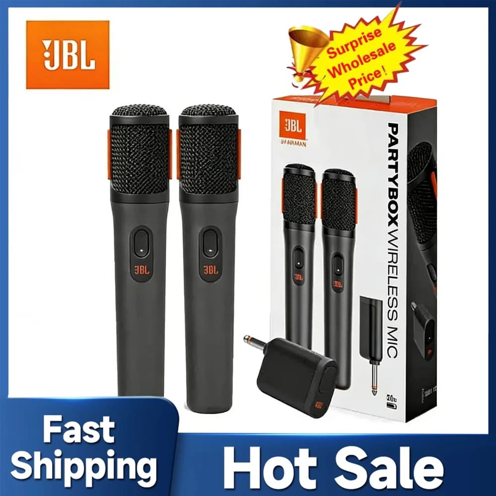 Sistema Microfonico Wireless Digitale JBL Partybox PB UHF Ricaricabile Portatile con Ricevitore a Doppio Canale