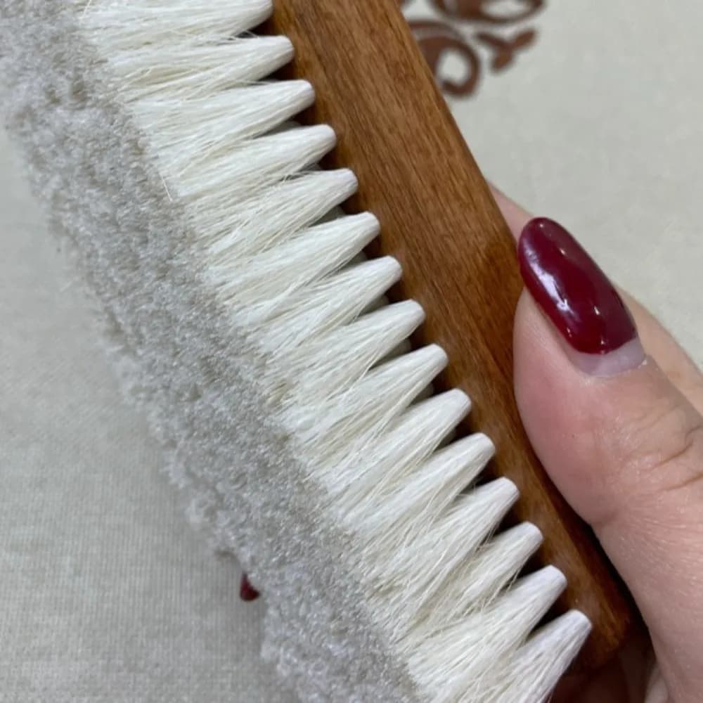 Spazzola Morbida in Lana per Scarpe, Multifunzionale per la Cura del Cuoio, Spazzola per Lucidare Scarpe, Pulitore per Stivali con Manico in Legno, Spazzola per la Pulizia delle Scarpe