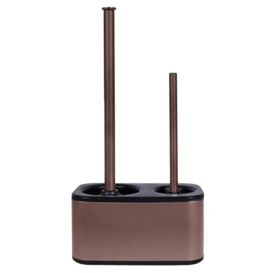 Set Spazzola e Sturalavandini per WC con Supporto, Design Moderno Minimalista, Finitura Oliata, Accessori Bagno