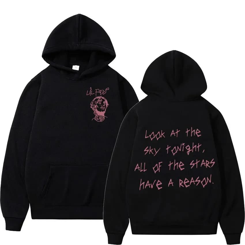 Felpa con cappuccio da concerto Rapper Lil Peep Tour Felpa pullover moda hip-hop da uomo Felpa unisex casual a maniche lunghe con cappuccio streetwear gotico