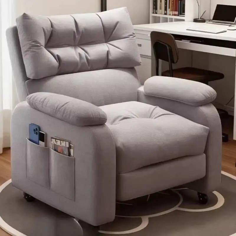 Poltrona Reclinabile Ergonomica Bianca per Ufficio e Casa, Comoda e Moderna, Ideale per Gaming e Relax