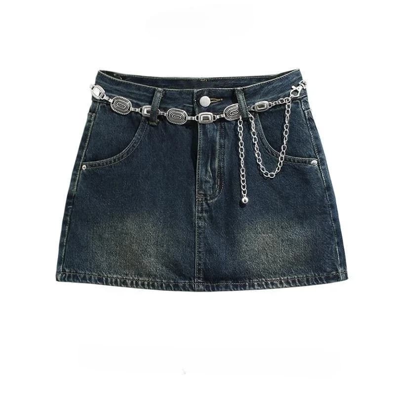 Gyaru Women's Gonna jeans Sexy Coquette Mini Corta High Life Streetwear Vintage Aesthetic New in Y2k Cheap jeans skirts for women