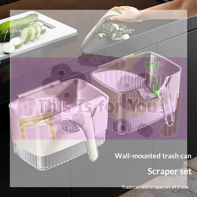 【MA】Over The Cabinet Hanging Kitchen Trash Can With Detachable Scraper Drainage Design For Food Waste Disposal
