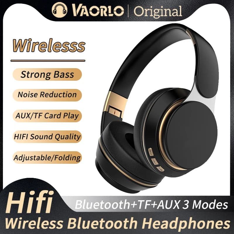 07S Wireless Headphones Foldable Adjustable Stereo Gaming Earphone Bluetooth+TF Play+3.5mm AUX 3 Modes HIFI Heavy Bass Headsets