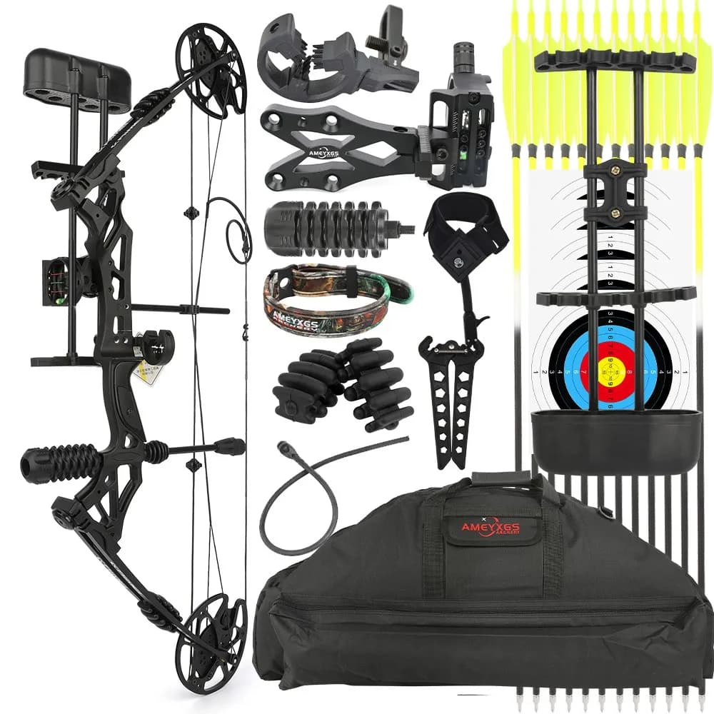 Tiro con l'arco 30-60 libbre Kit arco composto Frecce Bersaglio da caccia per mano destra Sport per adulti 320fps Let-off 80% per accessori da tiro