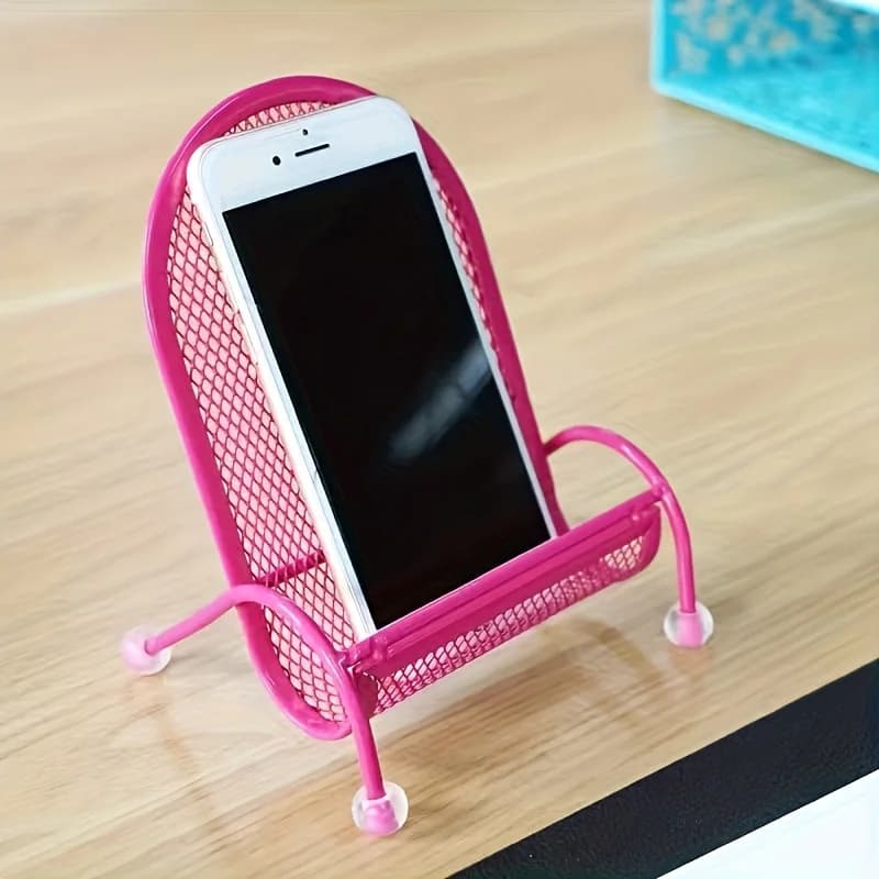 Cute chair shape mobile phone holder, universal lazy desktop mobile phone holder, stable counterweight anti-skid bedside bracket, compatible with iPhone and Android smartphones