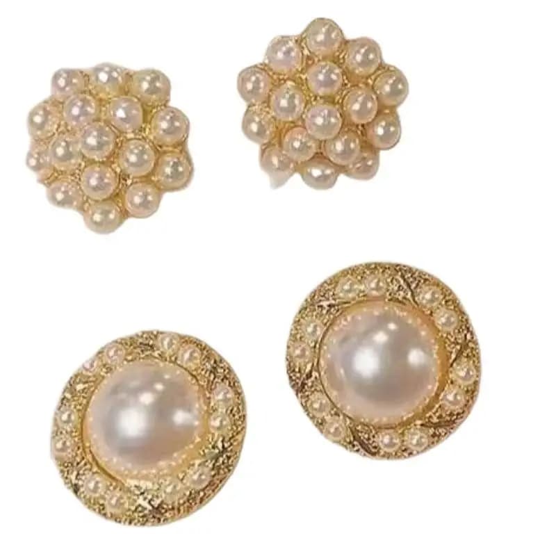 Set di 6 Paia di Orecchini Eleganti con Perle Finte Rotonde e Quadrate, Accessori per Uso Quotidiano e Regali per le Vacanze