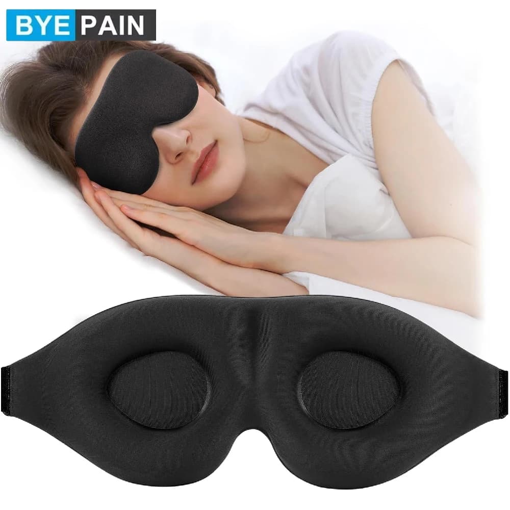 Maschera per Dormire 3D Anti-Luce (20g), Maschera Oculare Notturna per Alleviare la Pressione con Cinturino Regolabile