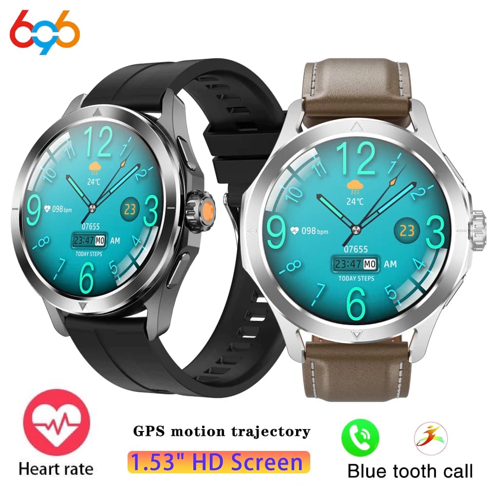 696 Open Air Sports Women's Watch Enforcement Men 1.53 "AMOLED NFC GPS Trajectory Compass Cardiac Frequency Waterproof BT Call Music Smartwatch
