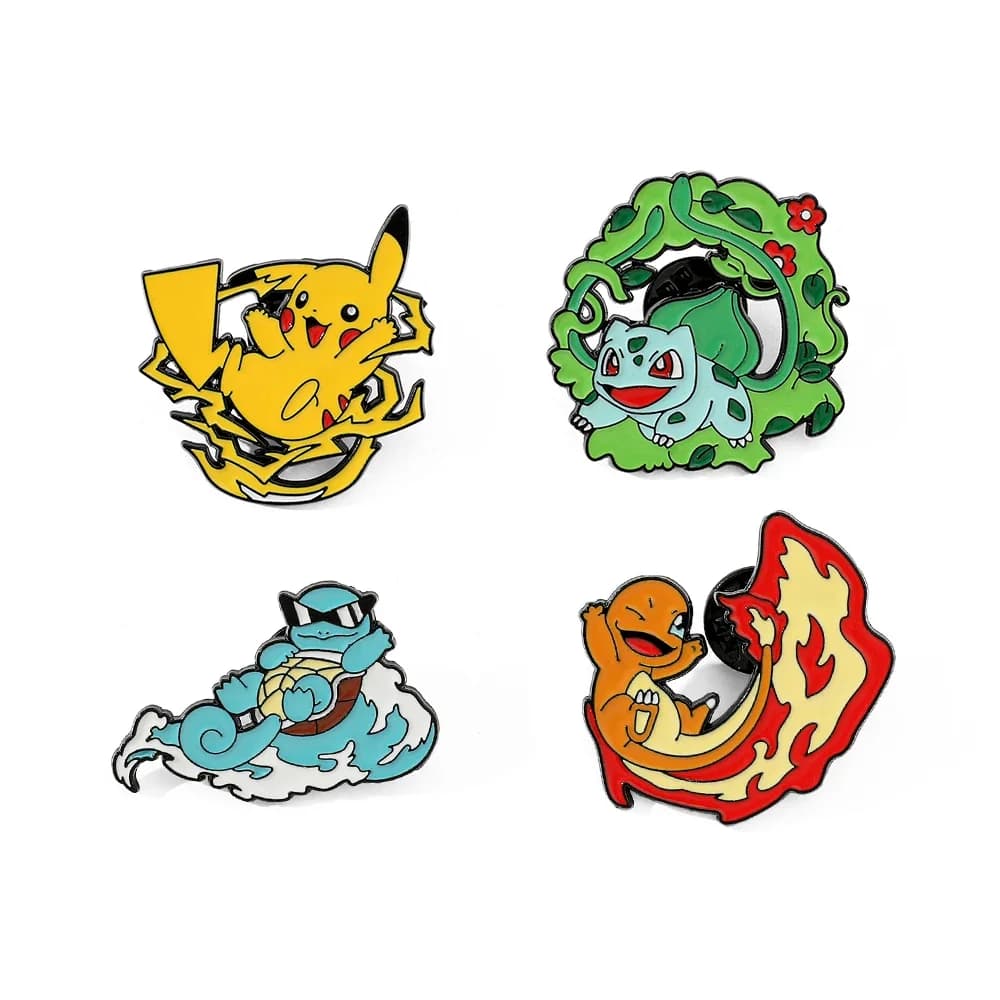 4 pezzi spilla cartone animato personalità animale carino smalto spilla distintivo in metallo gioielli abbigliamento zaino accessori regalo per gli amici