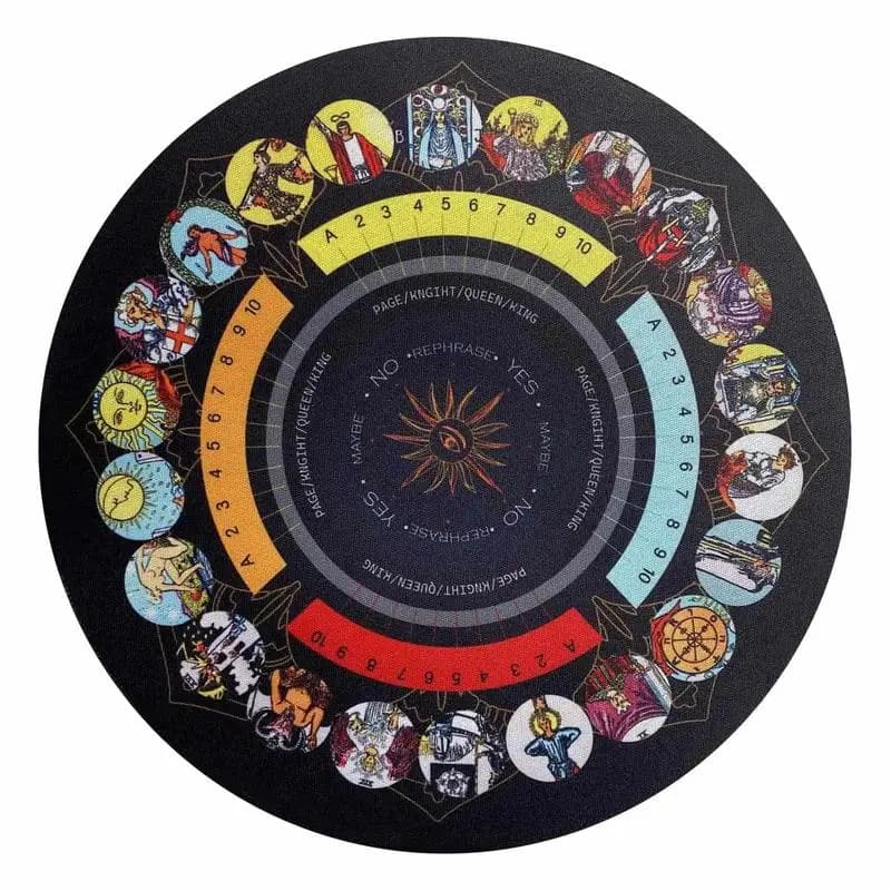 Tavola per divinazione - Tappetino per pendolo rotondo Tappetino per pendolo in gomma Tappetino per divinazione Tovaglia per tarocchi dell'altare per l'equilibrio curativo spirituale