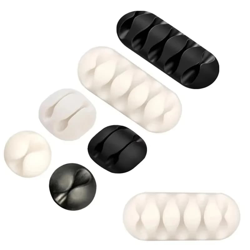 3 pezzi cavo USB organizzatore in silicone avvolgicavo supporto per auricolari clip per cavi cavi per telefono fissatore per fascette gestione dei cavi per ufficio casa