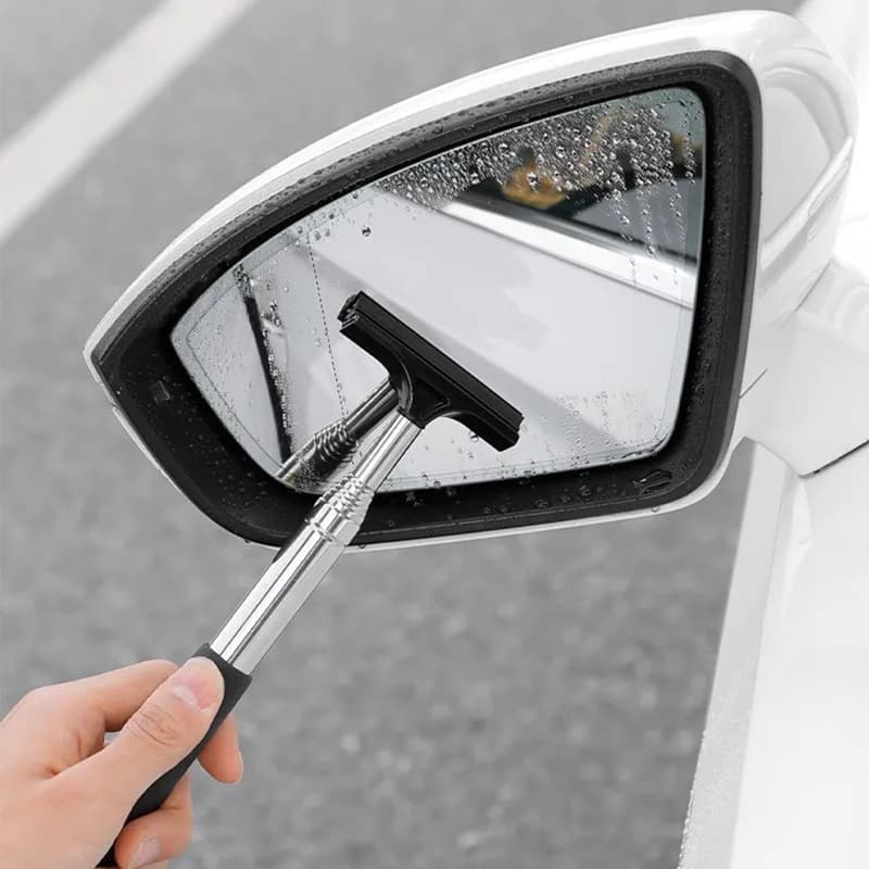 Tergicristallo per specchietto retrovisore per auto retrattile Spatola per specchio telescopico per auto Tergicristallo laterale piovoso Strumento per la pulizia dei vetri dell'auto portatile