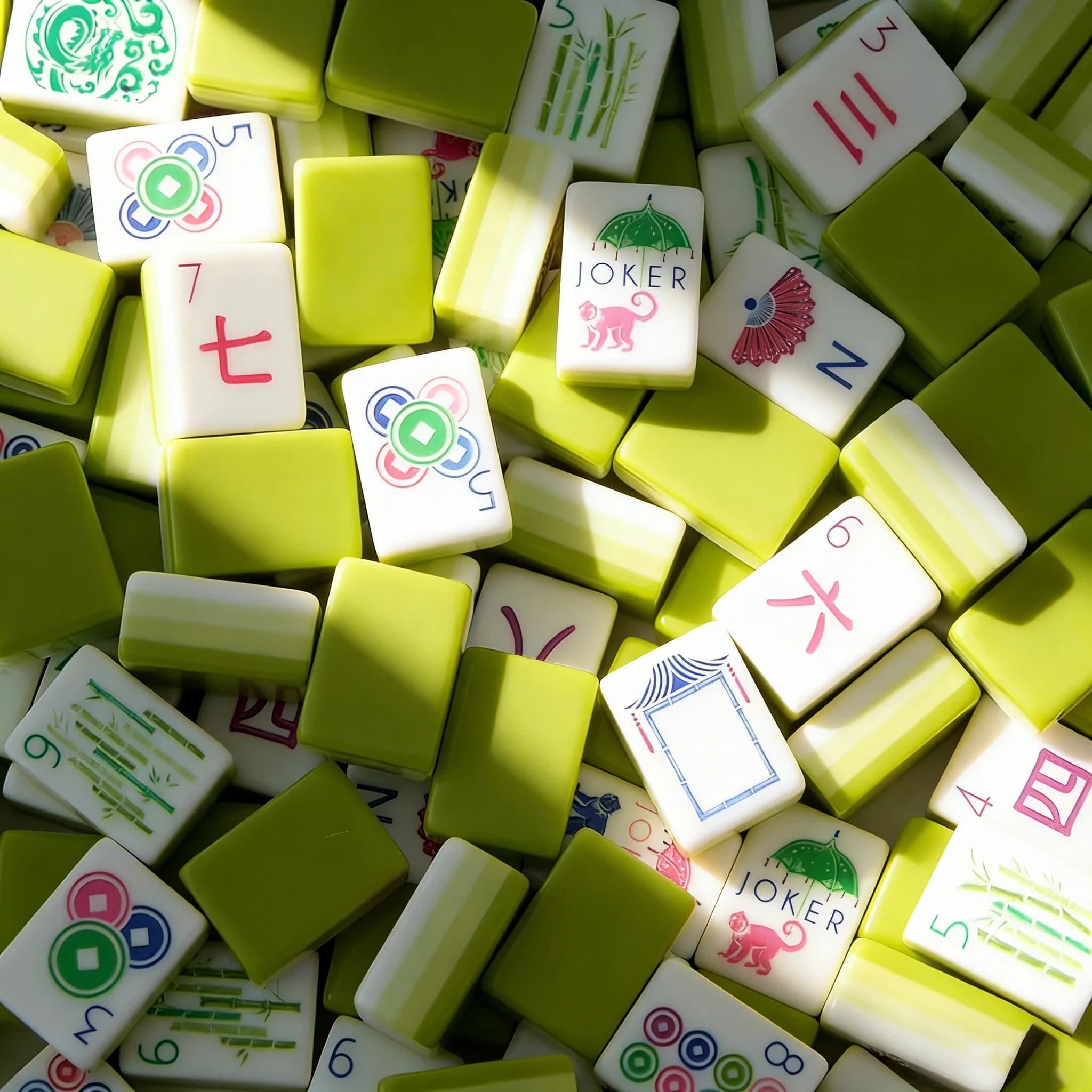 Set di Mahjong Americano in Acrilico a 4 Strati, 160 Pezzi Verde Mela, Gioco da Tavolo Portatile per Adulti e Feste