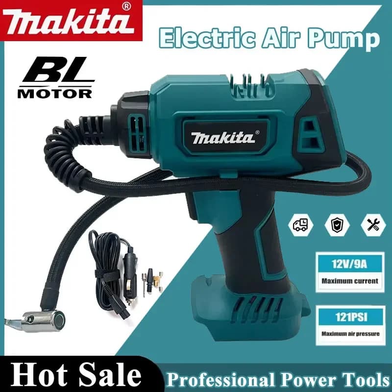 Makita Cordless Electric Air Pump Rechargeable Automatic Car Tire Inflator Portable Home Power Tools For 18V Battery