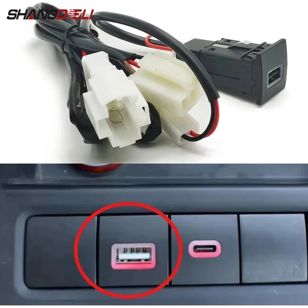 12V/24V Rosso HA CONDOTTO LA Luce Auto USB QC3.0 Caricatore Presa di Interfaccia Con Cavo Per VW Golf 5 Golf 6 Accessori Auto