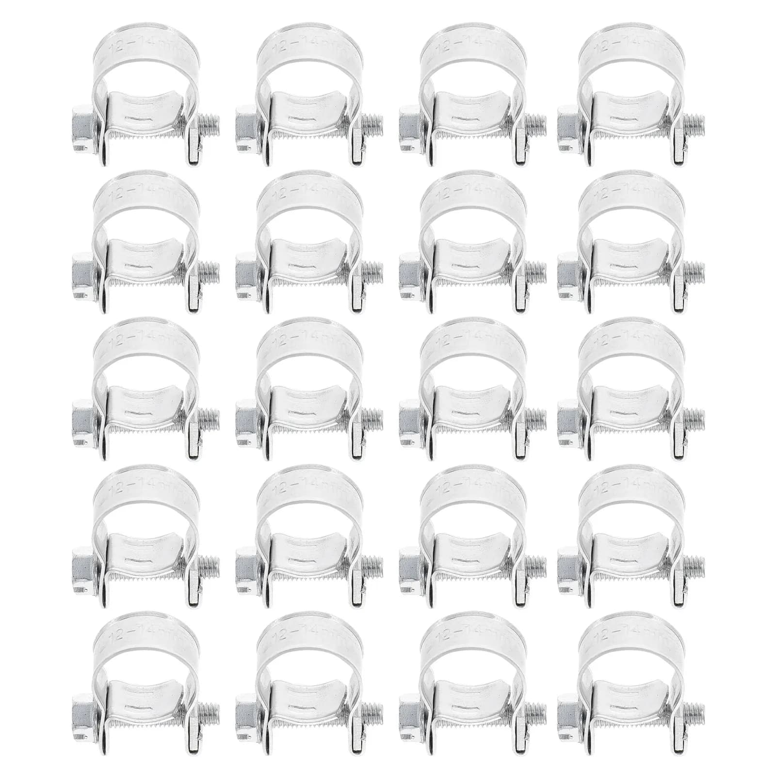 Set of 20 clamps for Zincato, Adjustable and Resistent Iron Pipes, for Fuel, Water, Car, Garden, Interior and Exterior