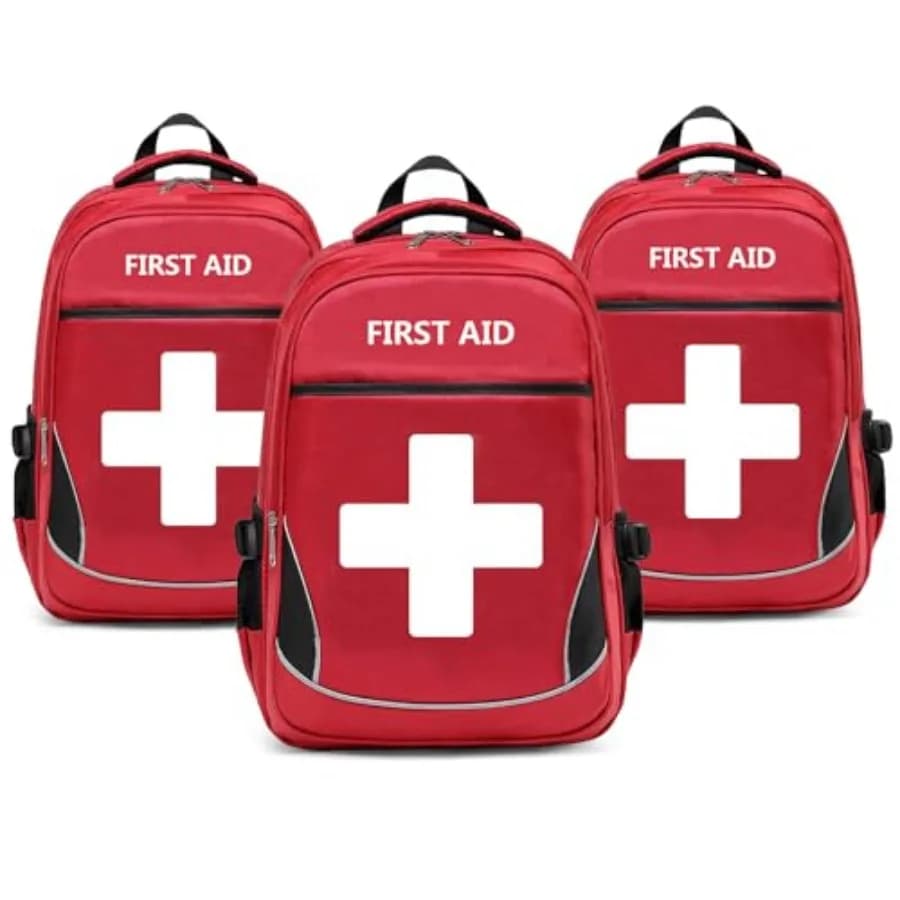 Borsa di Pronto Soccorso Vuota Rossa, Borsa per Medicinali d'Emergenza per Primo Soccorritore, Multi-Tasca per Viaggi, Escursioni e Campeggio