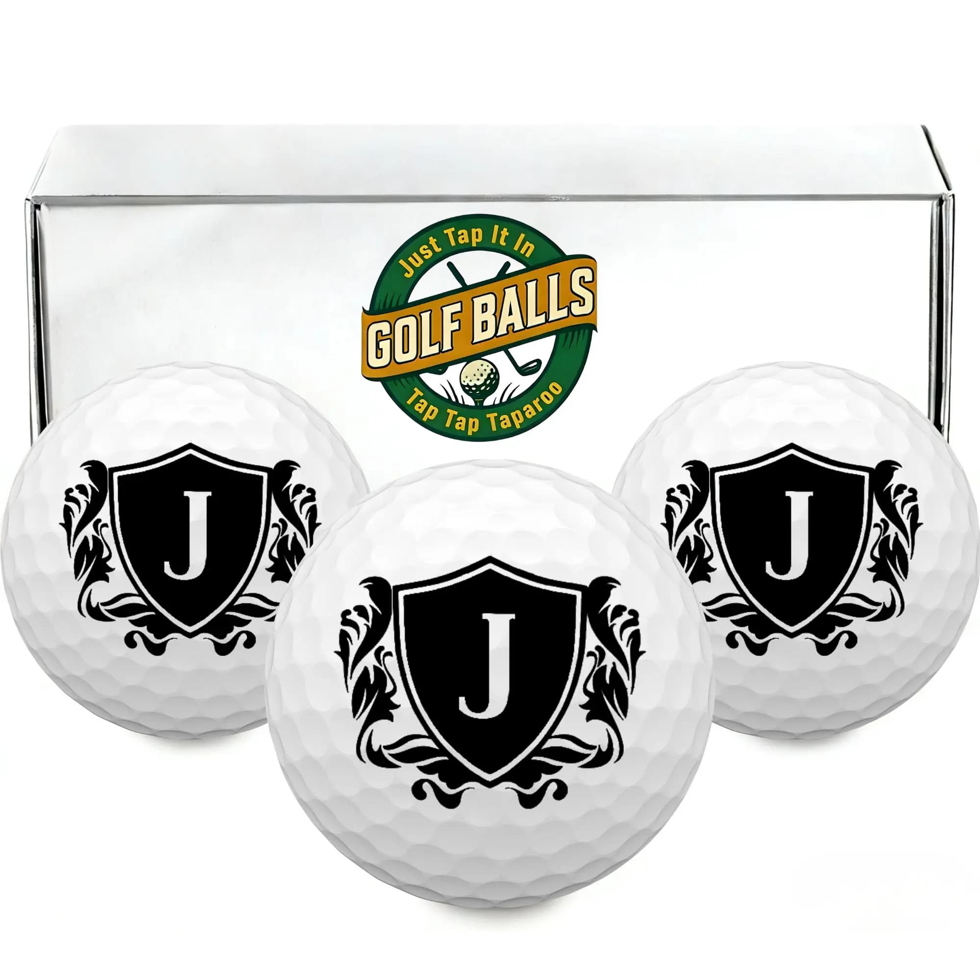 Regali originali per golfisti, 3 palline da golf con design a J in confezione regalo, accessori fantastici per golfisti e regalo per la festa del papà
