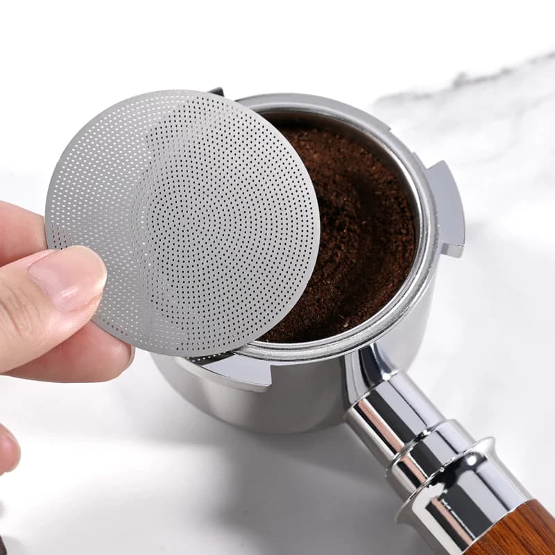 Espresso Puck Coffee Filter Reusable Stainless Steel 0.2 mm for 51/54/58 mm Barista Coffee Filter Accessories