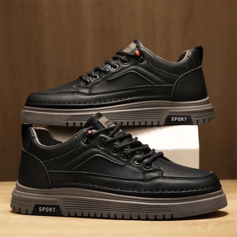 Outdoor Walking Shoes Students Casual White Sneakers Spring Soft-sole Anti-slip Comfort Flat Men's Thick-sole Sports Board Shoe