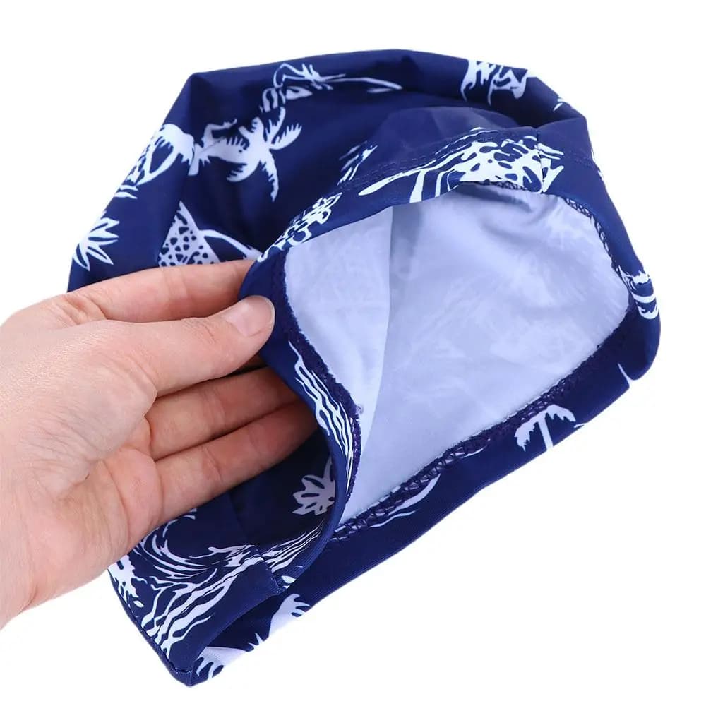 Calico Swim Cap Diving Hat Waterproof Elastic Ear Protect Breathable Swimming Caps Swimwear Hats Sports Accessory Swim Pool Hat