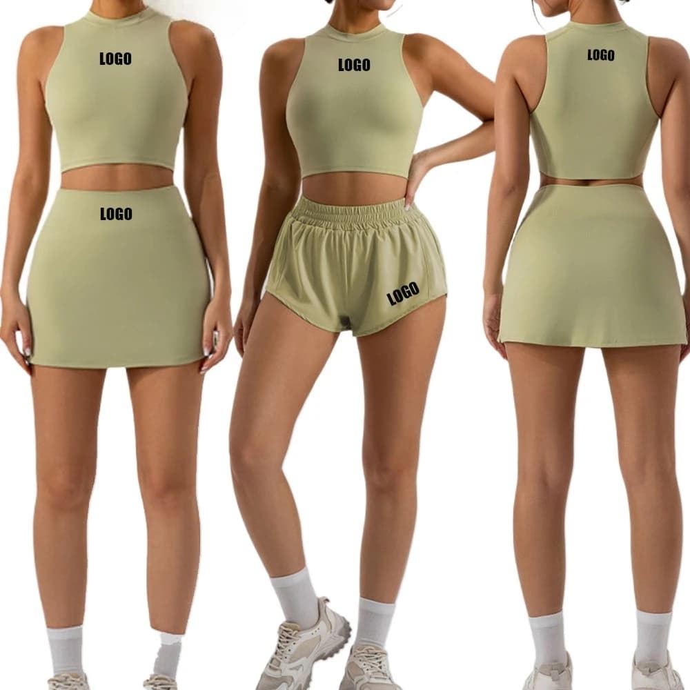 LOGO personalizzato Spice Girls da donna Pure Desire stretto avvolgente sui fianchi gonna corta set gilet top pantaloncini sportivi slim set casual in due pezzi