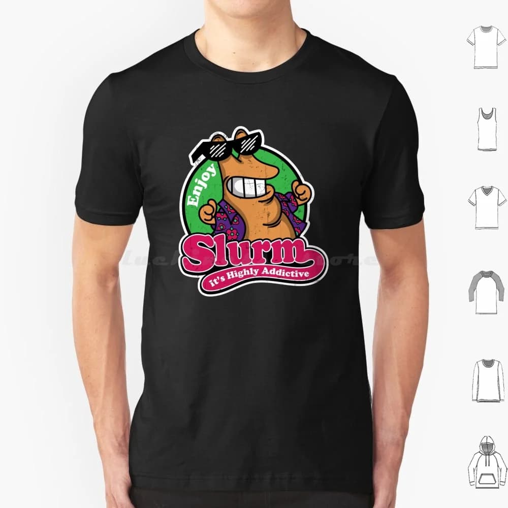 Divertiti Slurm T Shirt Uomo Donna Bambini 6xl Slurm Mckenzie Sci Fi Tv Spettacoli di TV Parodia Divertente Geek Nerd Cultura pop Cult