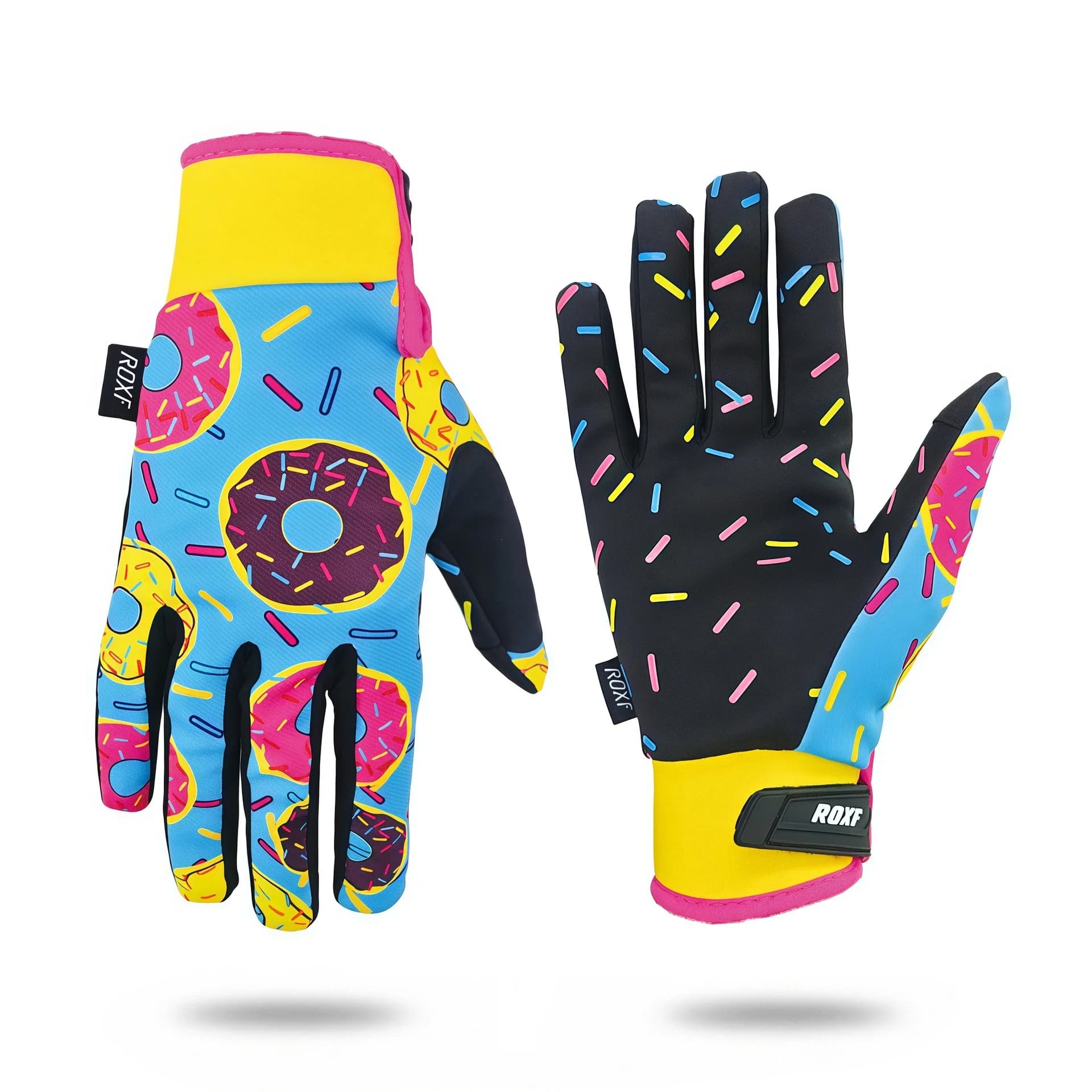 Guanti Sportivi da Esterno Touch Screen Antiscivolo per Moto Ciclismo Escursionismo Downhill Pesca Protezione Mani Stile Donut