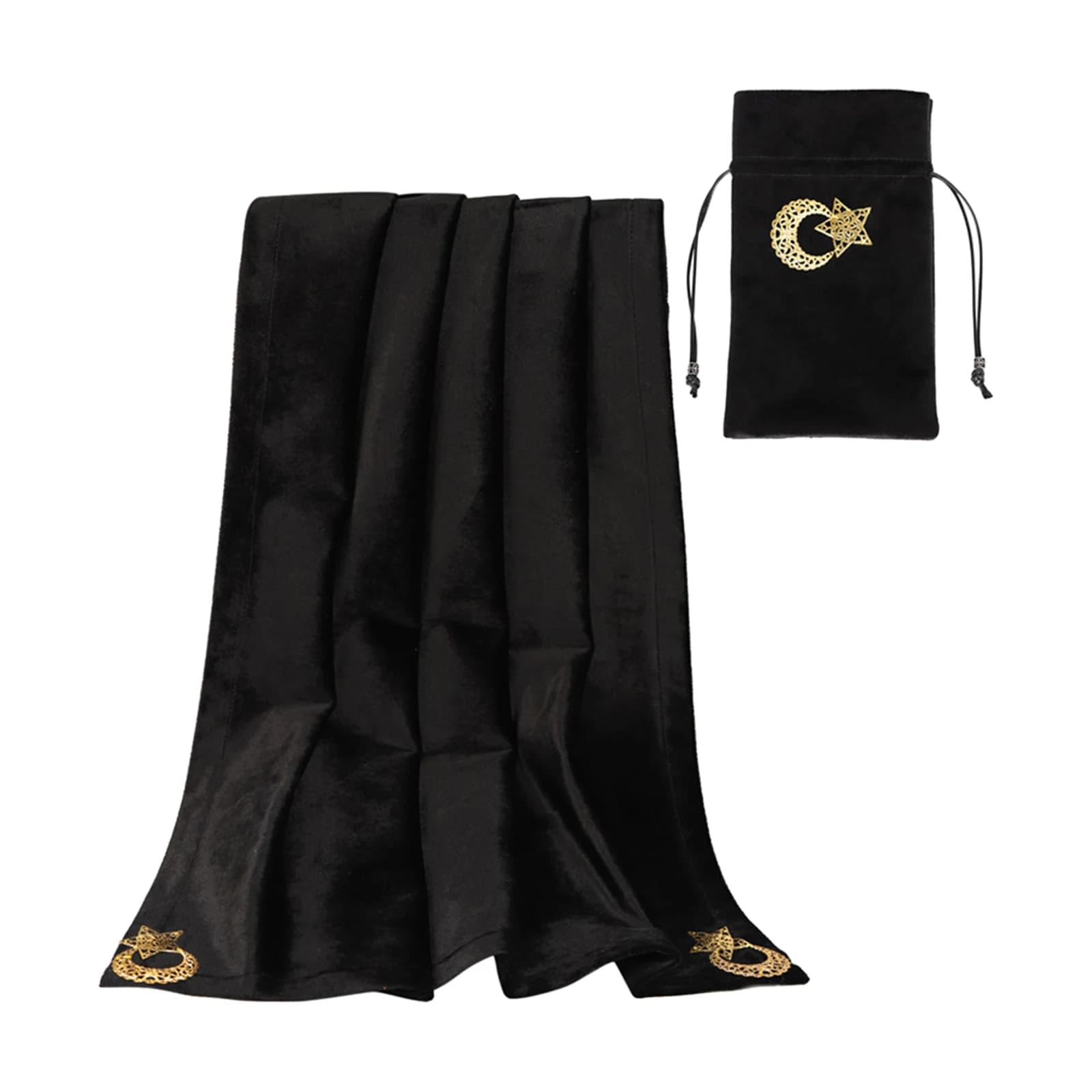 Soft Velvet Tarot Tablecloth Board Game Rug Spiritual Tarot Cards Bag for Divination Foiled Tarot Deck
