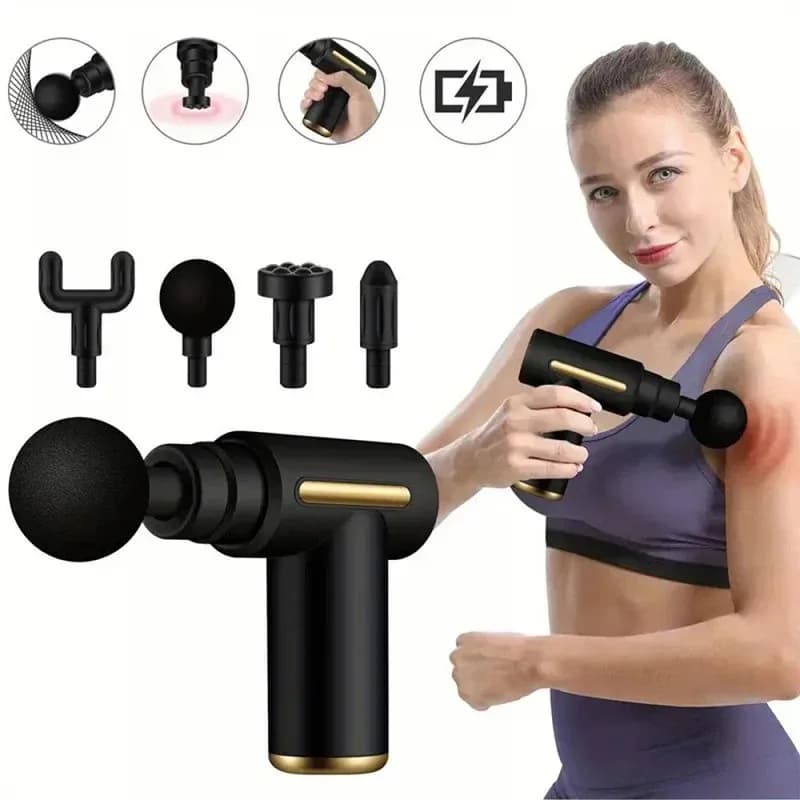 Pistola per fascia ad alta potenza Massaggiatore per il rilassamento muscolare Pistola per massaggio a vibrazione elettrica Grado professionale per alleviare i muscoli