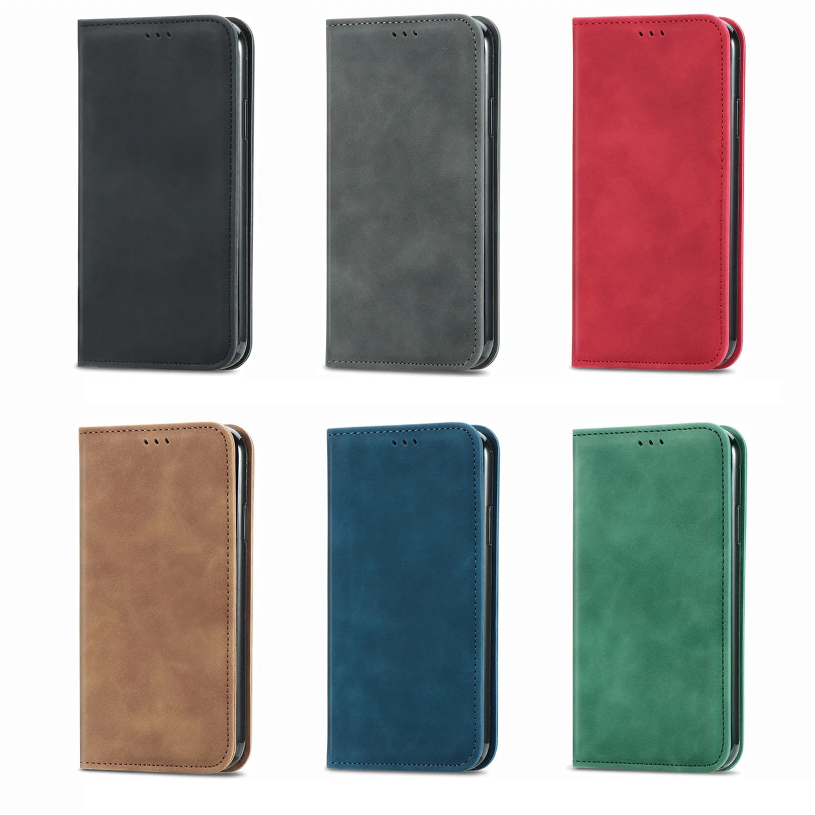 Custodia a portafoglio in pelle per Sharp Aquos wish4 wish5 sense4 sense6 sense7 Plus sense8 sense9 sense10, con chiusura magnetica