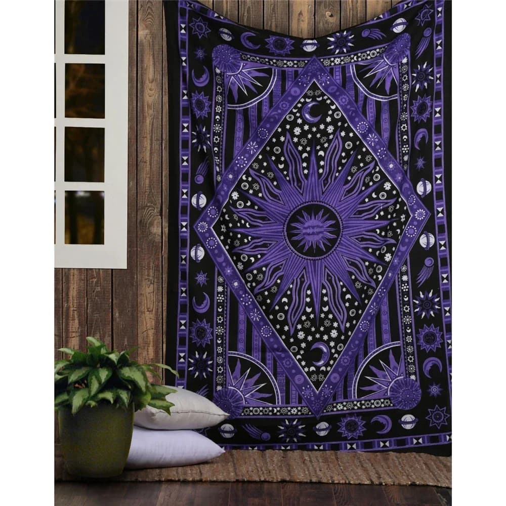 Tarocchi indiani Divinazione Mandala Arazzo Hippie Arazzo Camera da letto Soggiorno Sfondo Decor Bohemian Home Decor Estetica Tapiz