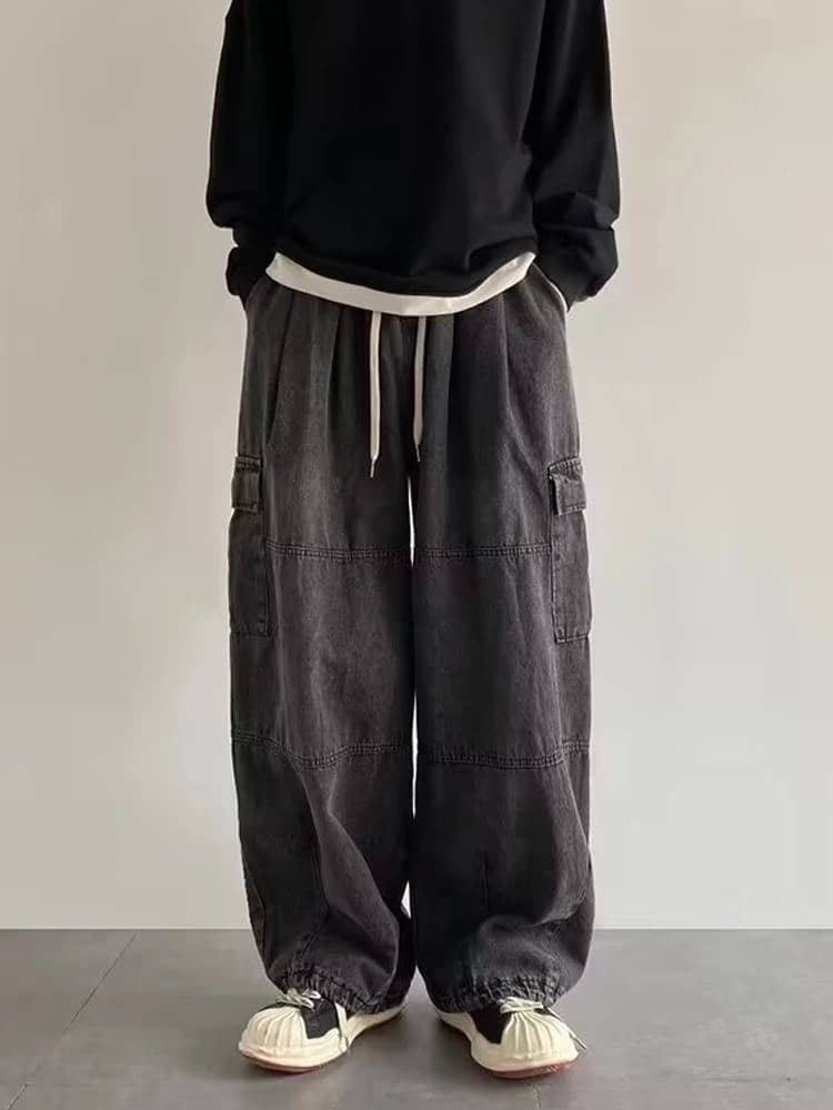 Jeans Vintage Hip Hop da Donna, Pantaloni a Gamba Larga con Tasche e Cintura, Stile Baggy Y2k, Abbinabili a Tutto, Moda High Street 2026